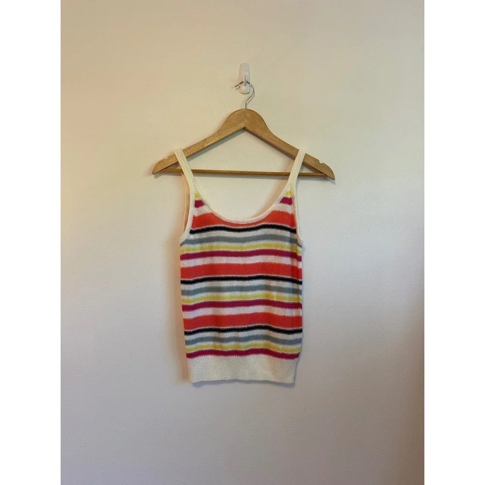 Cupcakes and Cashmere Multi Color Striped Knit Tank Top | Size‎ XS